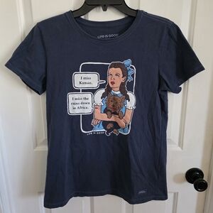 Life Is Good Dorothy Kansas Africa Toto Graphic Tee Womens Medium Crusher Shirt